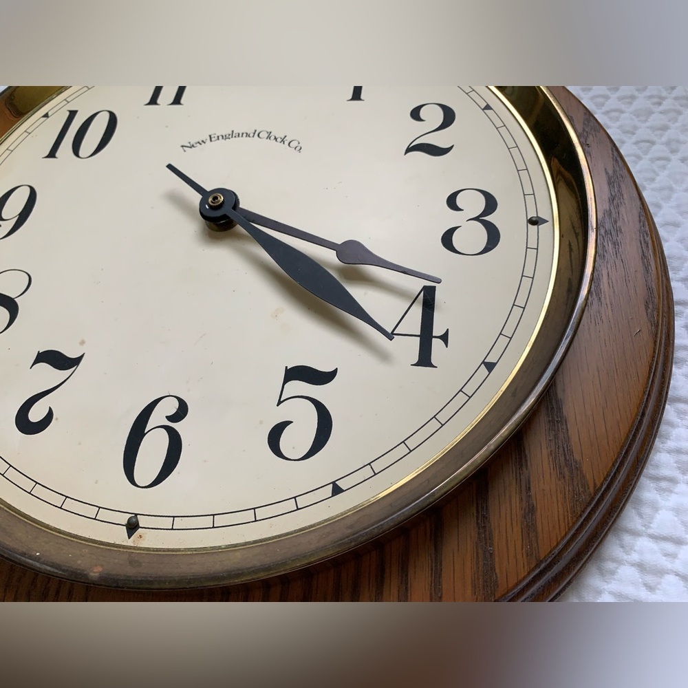 Vintage NewEnglandClockCo PocketwatchWall Clock Battery AsIs 💖 Priority Shipping - Picture 4 of 8